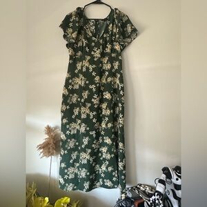 Blu Pepper Green Floral Maxi Dress